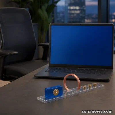 Conceptual Intune Remote Help session passing an identity token through a permission gate toward an unattended office laptop
