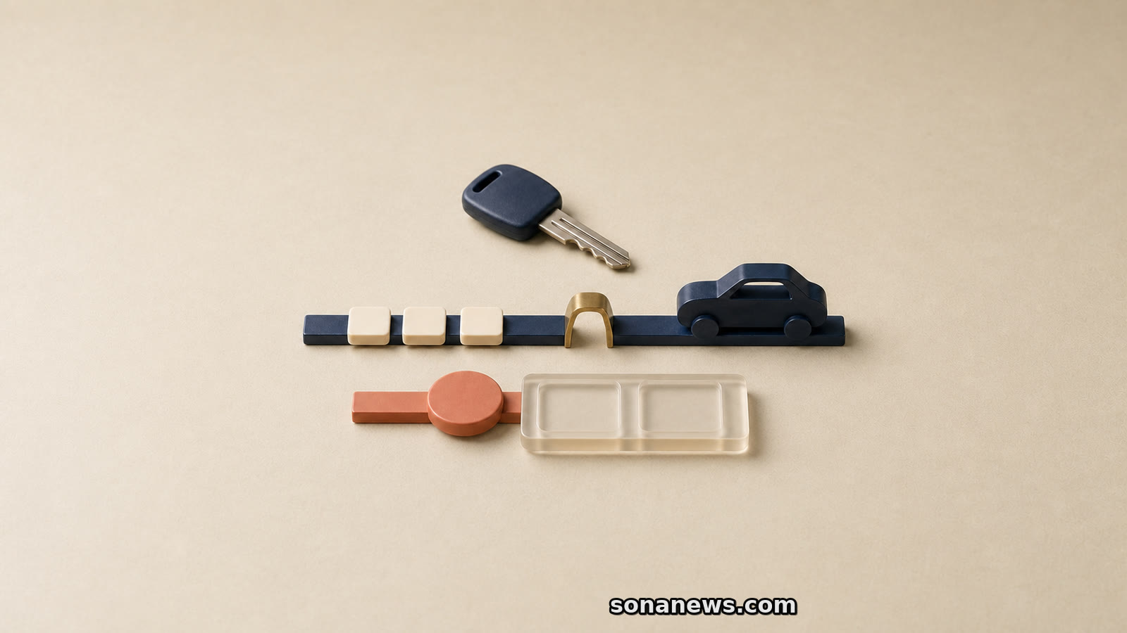 Car key above separate servicing and claim tracks illustrates Blue Motor Finance’s loan and redress split after administration.